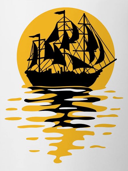 Sailing ship silhouette design