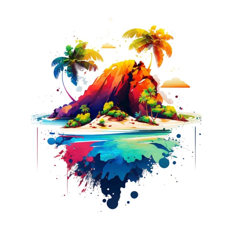 Belle illustration de l’île | Île des mers du Sud