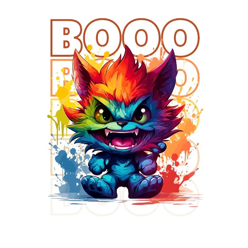 Chibi Roar & Booo! Whimsical Wolfman Tee!
