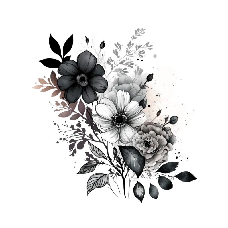 fleur noir et blanc