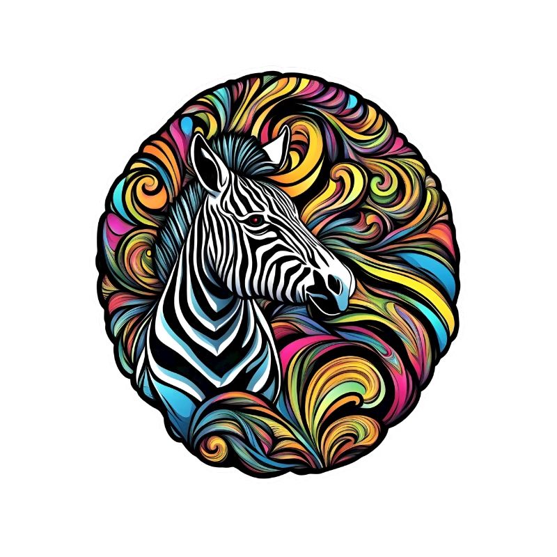 Zebra with white border