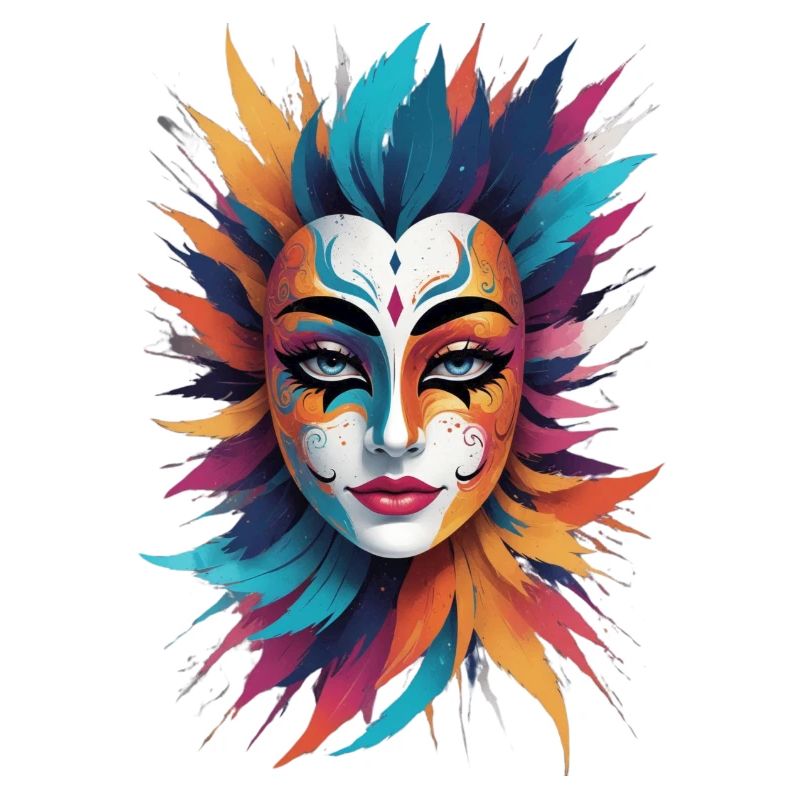 Masque orné de plume