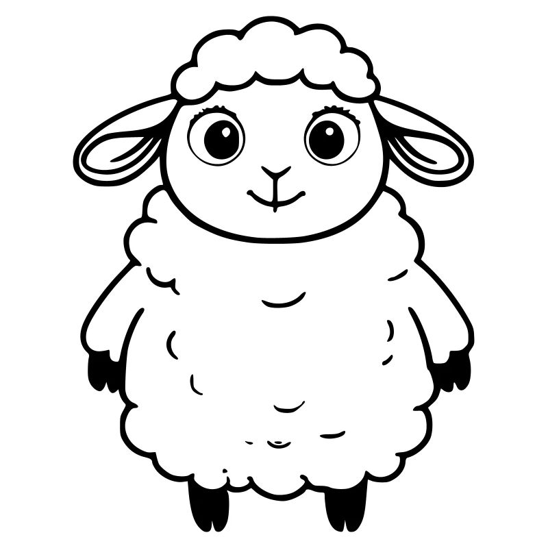 Fluffy Sheep as Vector Graphics