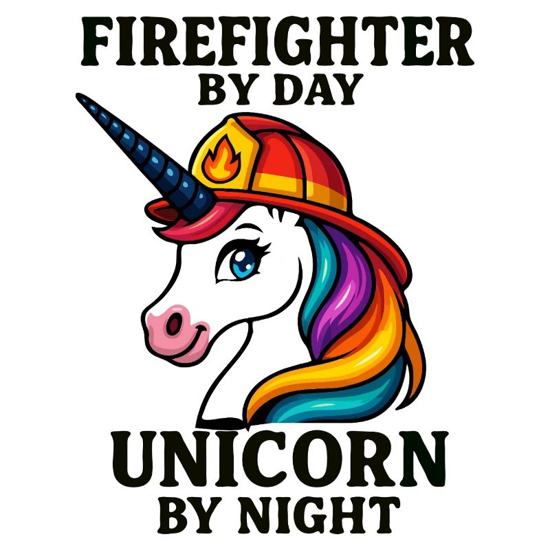 Firefighter Unicorn by Night