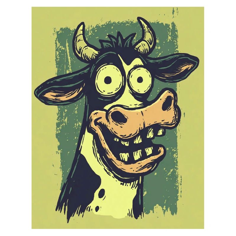 Caricatures grotesques de la vache