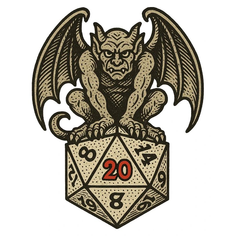 Gargoyle on a D20 Dice Arc