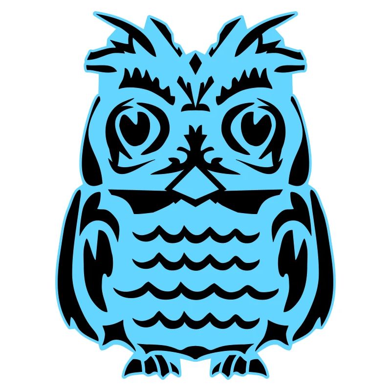 Light Blue Abstract Owl