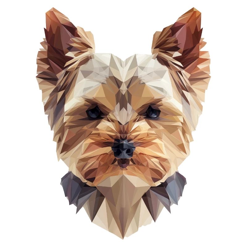 Yorkie Low Poly Art – élégant et moderne