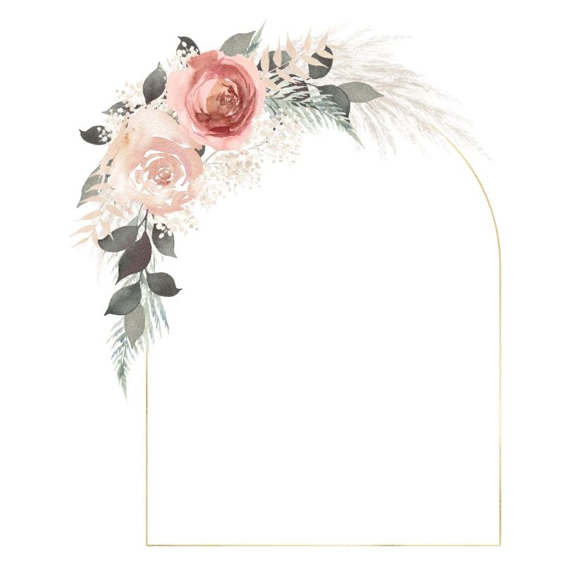 Blumen Bouquet Boho Bogen personalisierbar