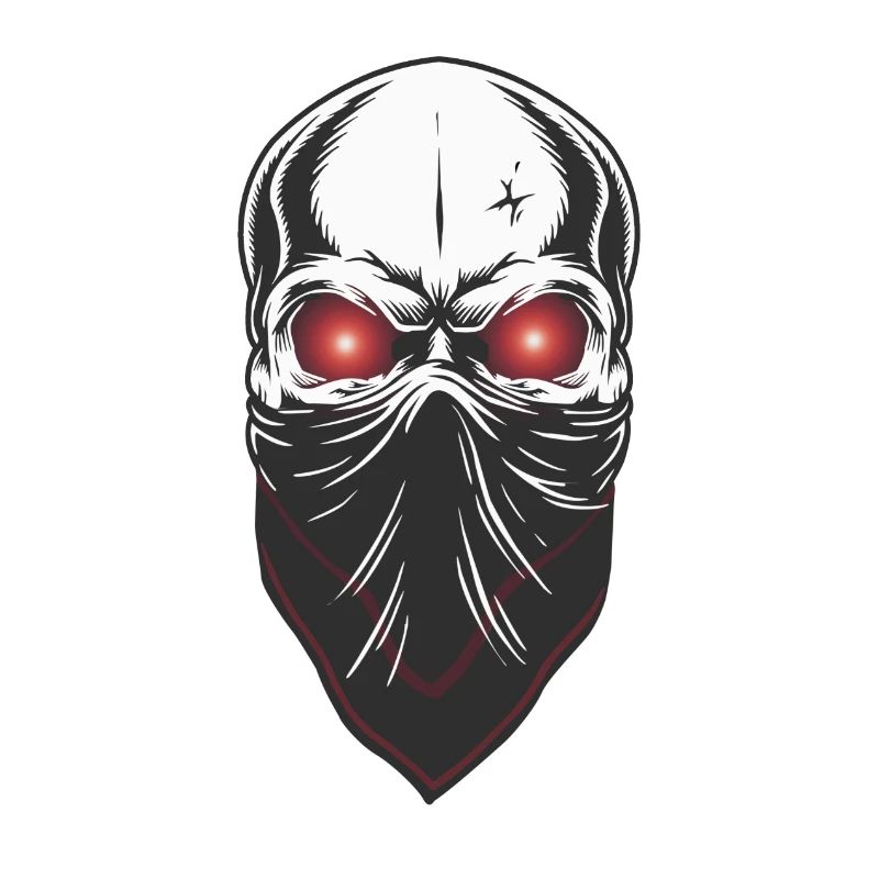 Masked skull with glowing eyes