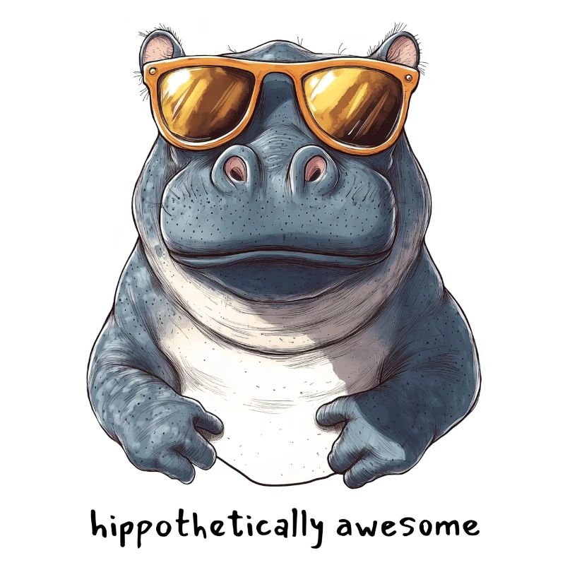 Nilpferd mit Sonnenbrille