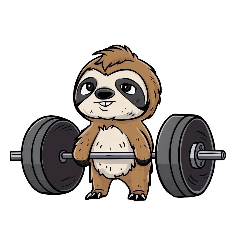 Sloth during workout: dumbbell, bench press & cross