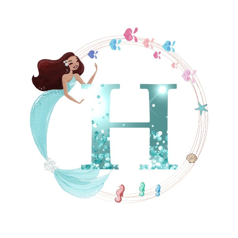 Customizable Monogram H Mermaid