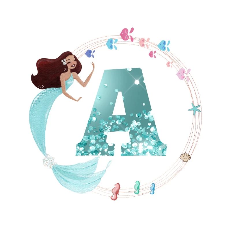 Customizable Monogram A Mermaid