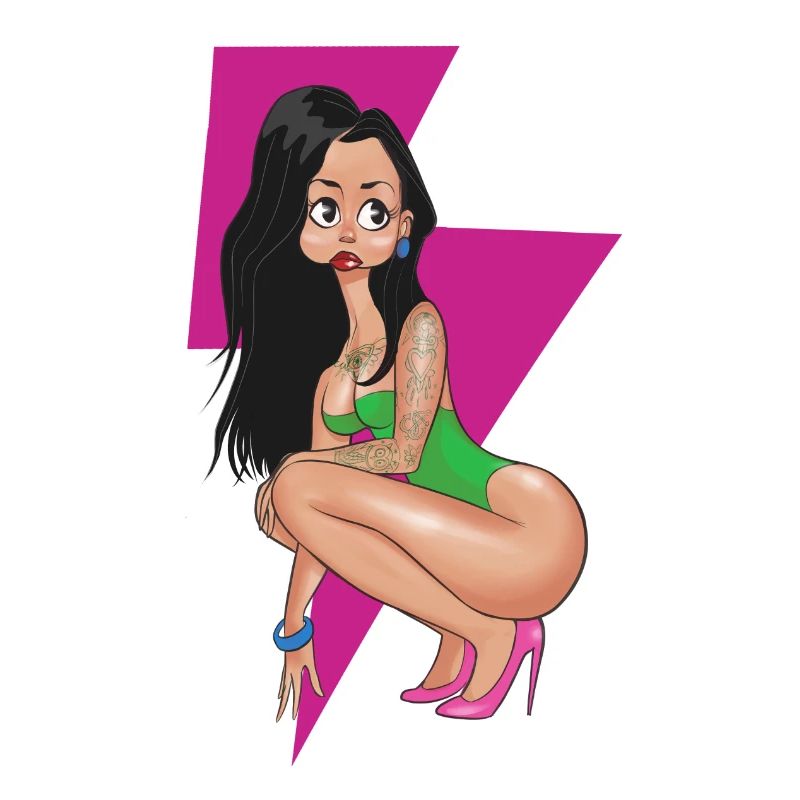 Pink Lightning Pin-up