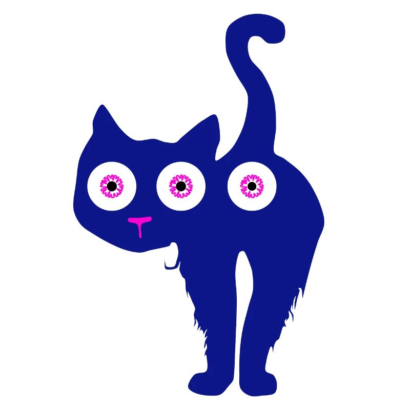 Cat with three eyes blue