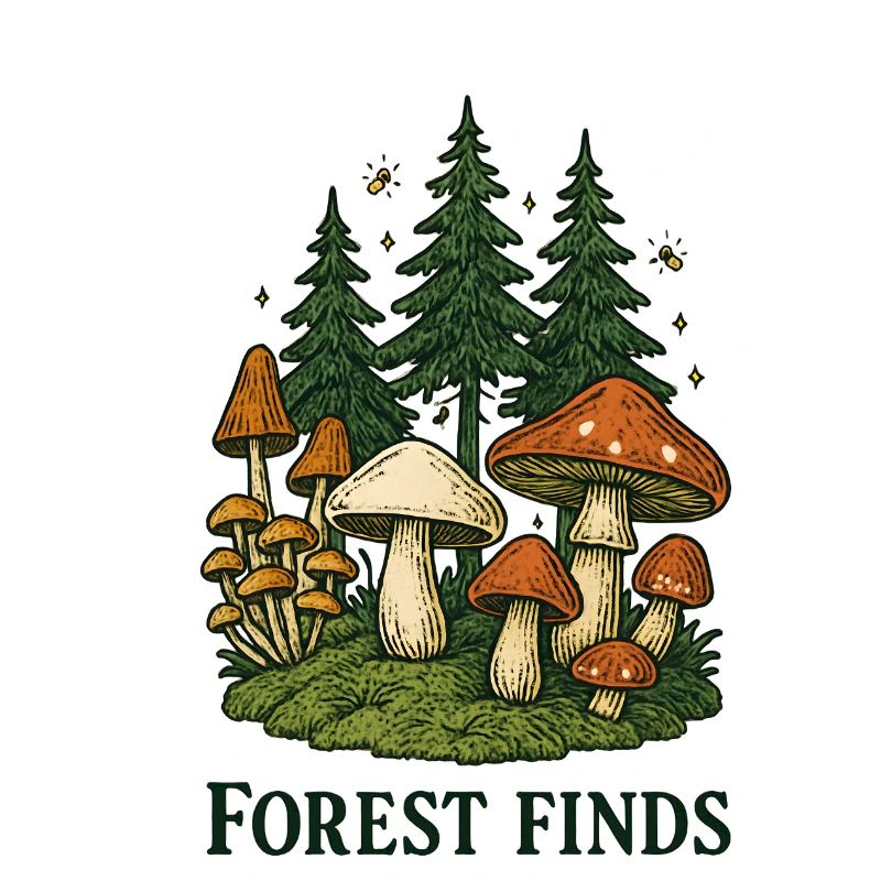 Découvertes en forêt : Scène de champignons dans la forêt de sapins