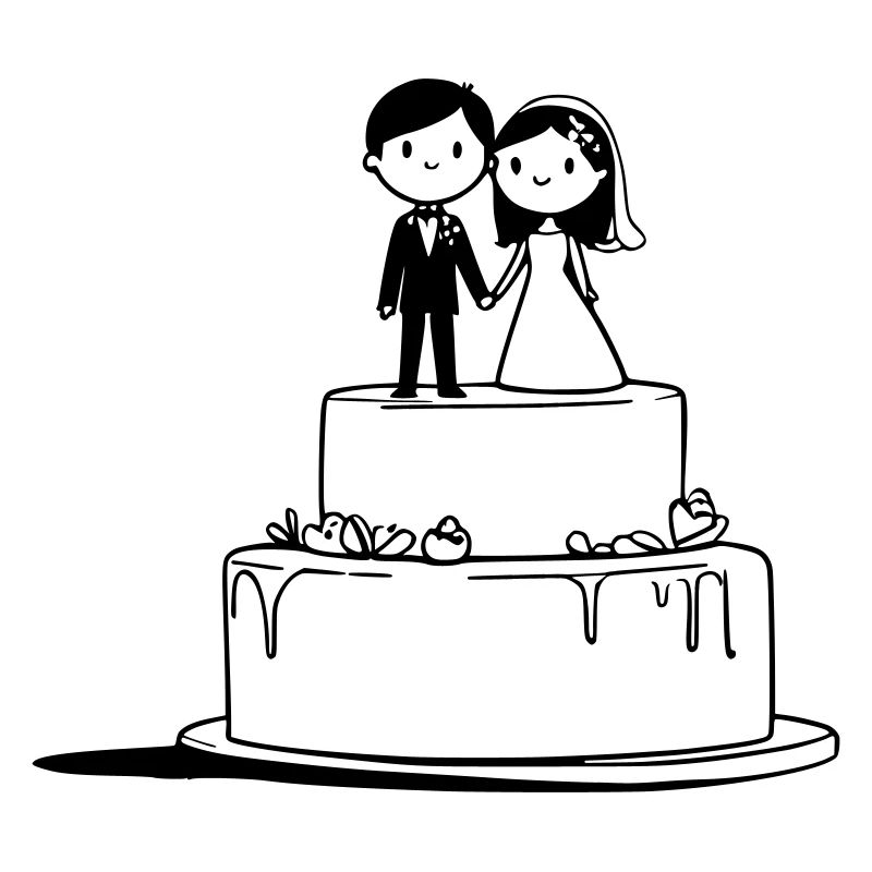 Gâteau de mariage – Design romantique