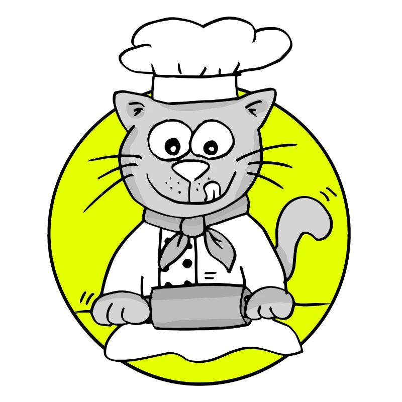 Retro Bäcker-Katze - Beruf Bäcker
