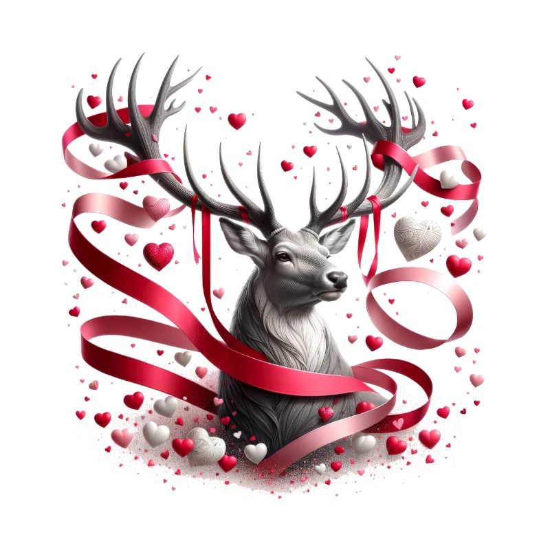 Rubans de bois de cerf Saint-Valentin enchanté