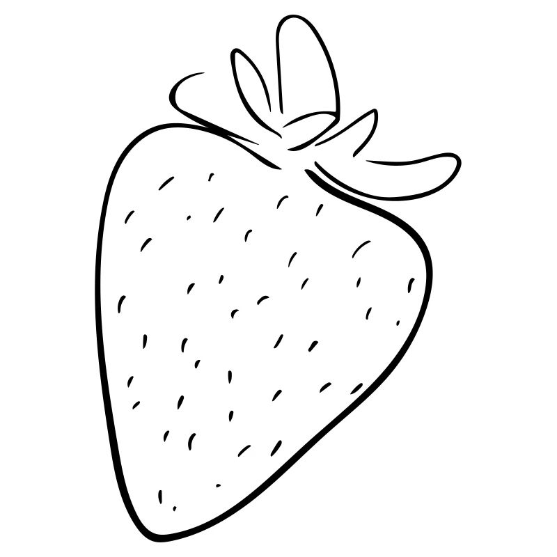 Erdbeere Line Art - Minimalistisch