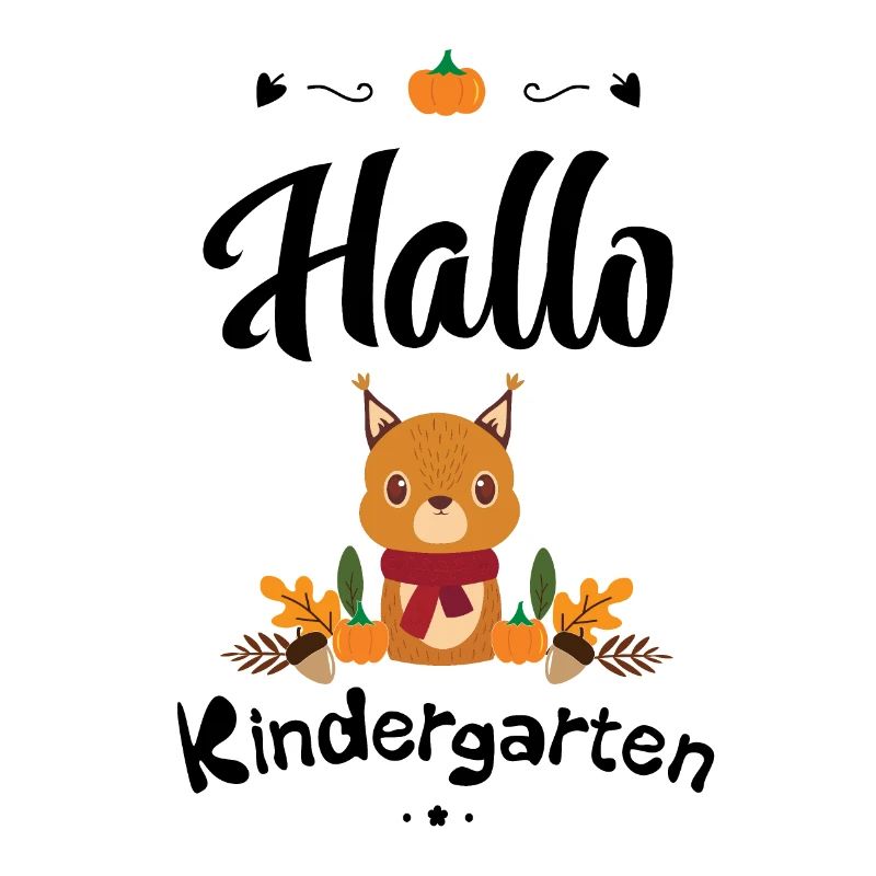 süßes Eichhörnchen Design mit Herbstmotiven