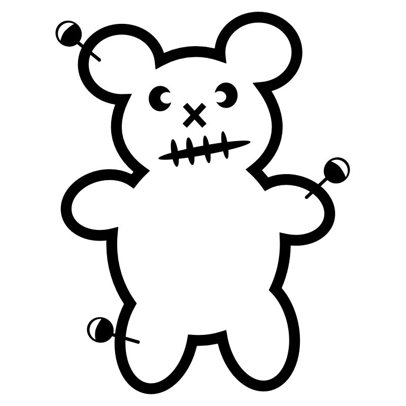 Vodoo Teddy Bear Bear Needles Horror Halloween