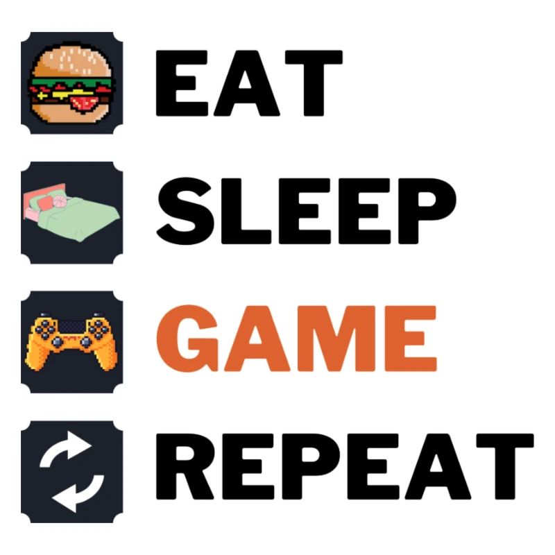 Mangez le jeu de sommeil répéter