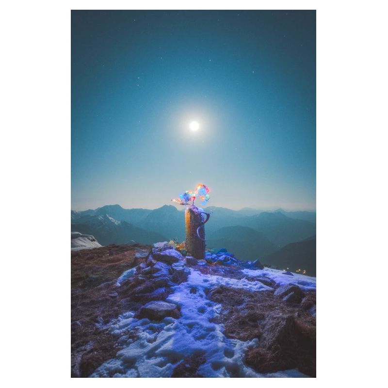 Christmas lights on Agrafa Mountain Range