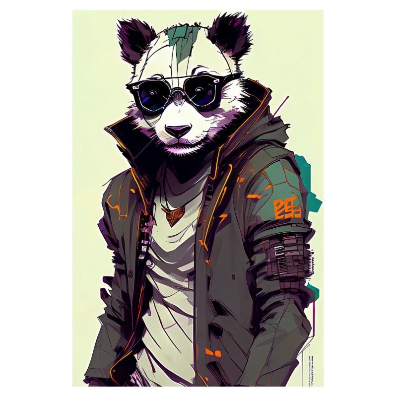 Inkpunk Panda mit Sonnenbrille 2