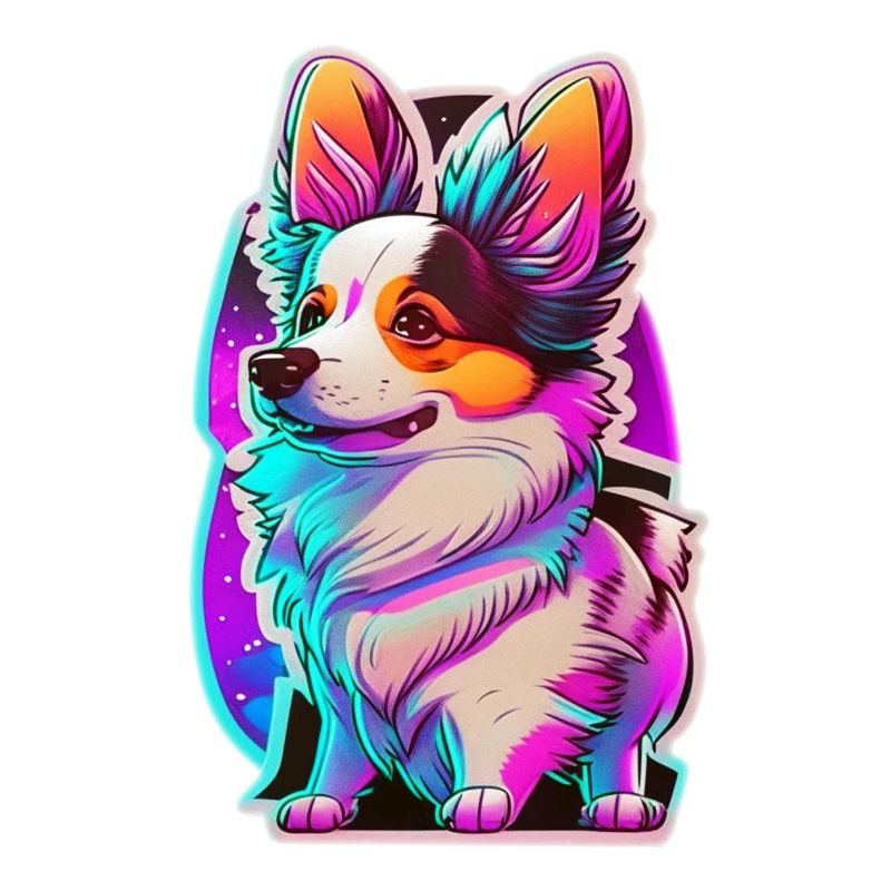small dog and neon light