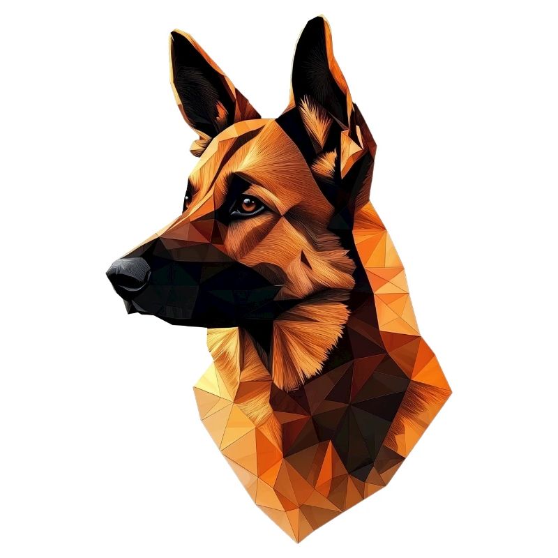 Deutscher Schäferhund Low Poly Design