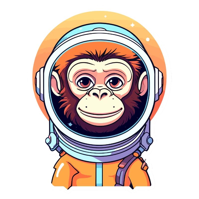 Monkey Astronaut Illustration