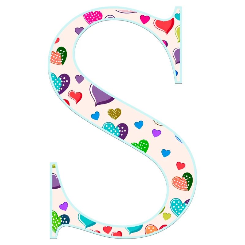 Customizable Monogram S Heart Pattern