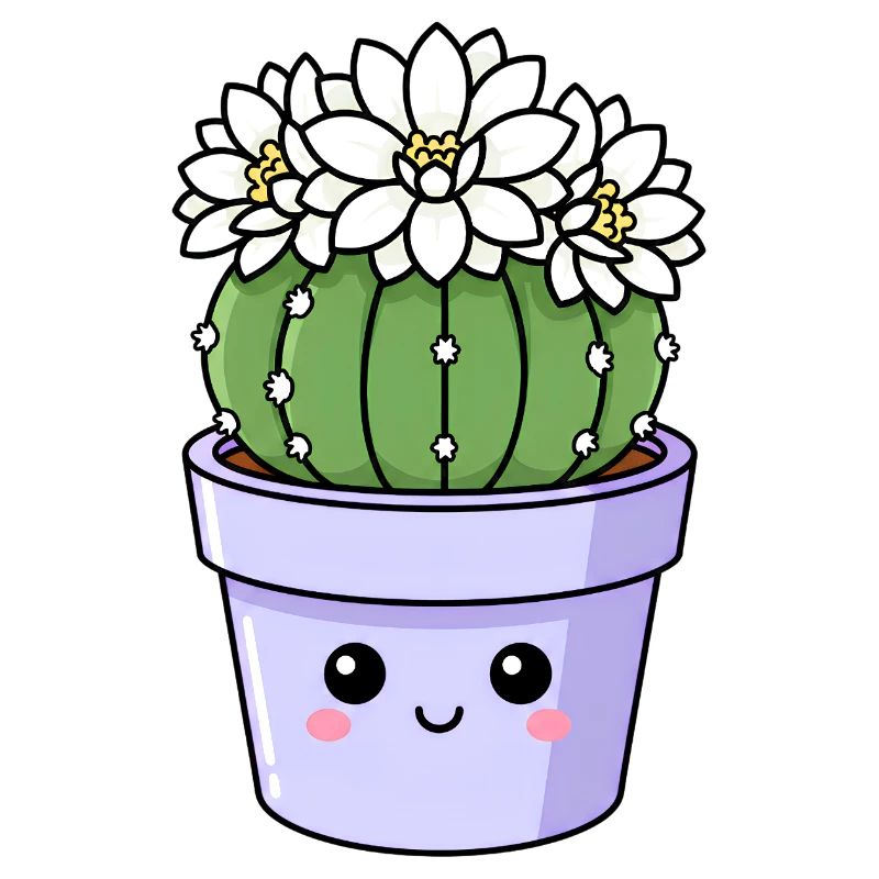 Pot de fleurs de cactus Kawaii