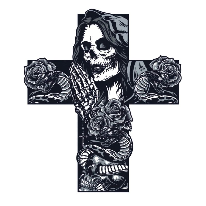 Croix abstraite • Squelette • Skull • Serpent