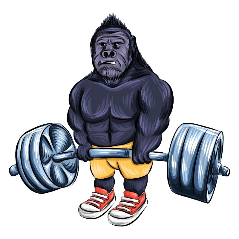 cooler Gorilla Training Geschenk Gewichte heben