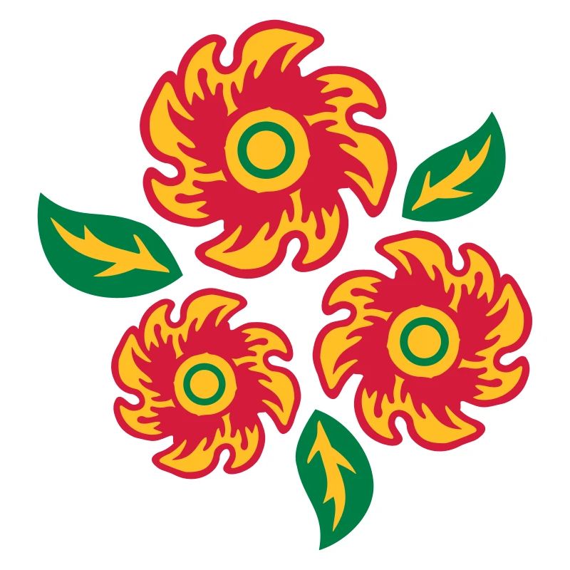 trois fleurs en bouquet