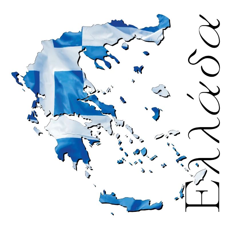 Greece Flag in Greece Map GR