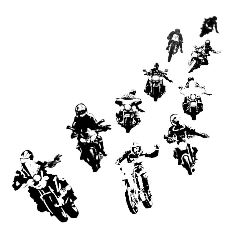 Friendly motorcyclists in the group