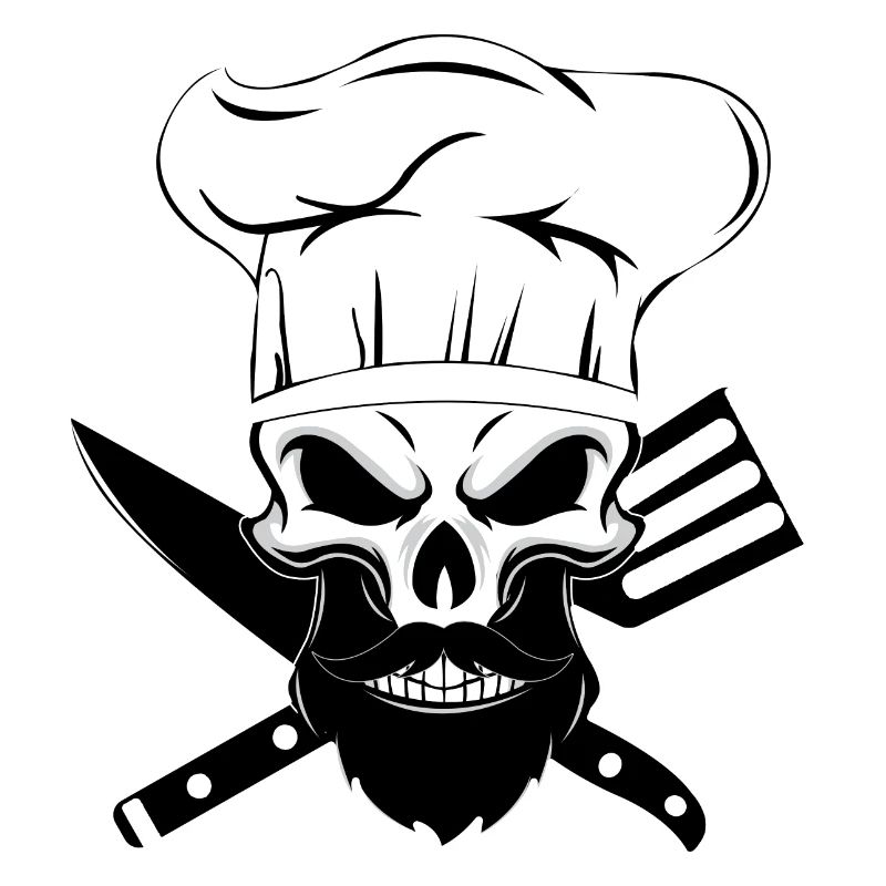 chef beard skeleton chef bearded bone baking