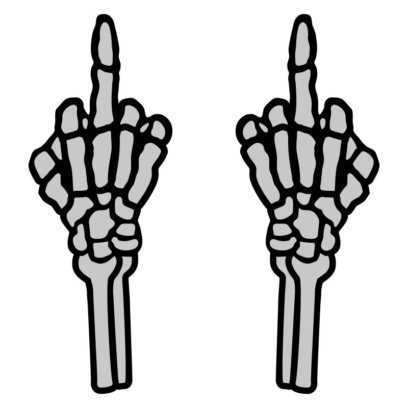 2 hands middle finger bone