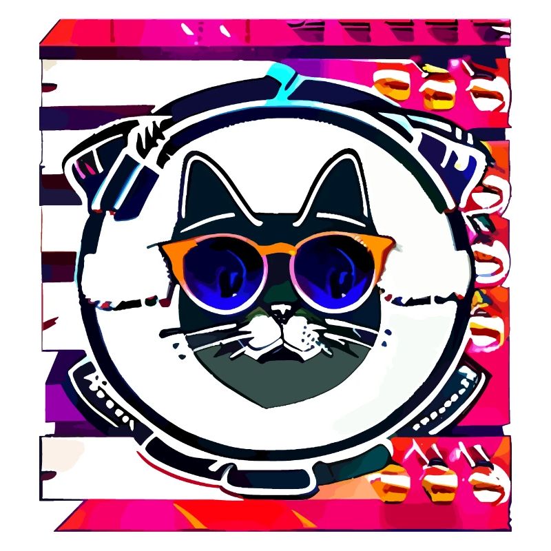 Drôle de logo de chat d’été