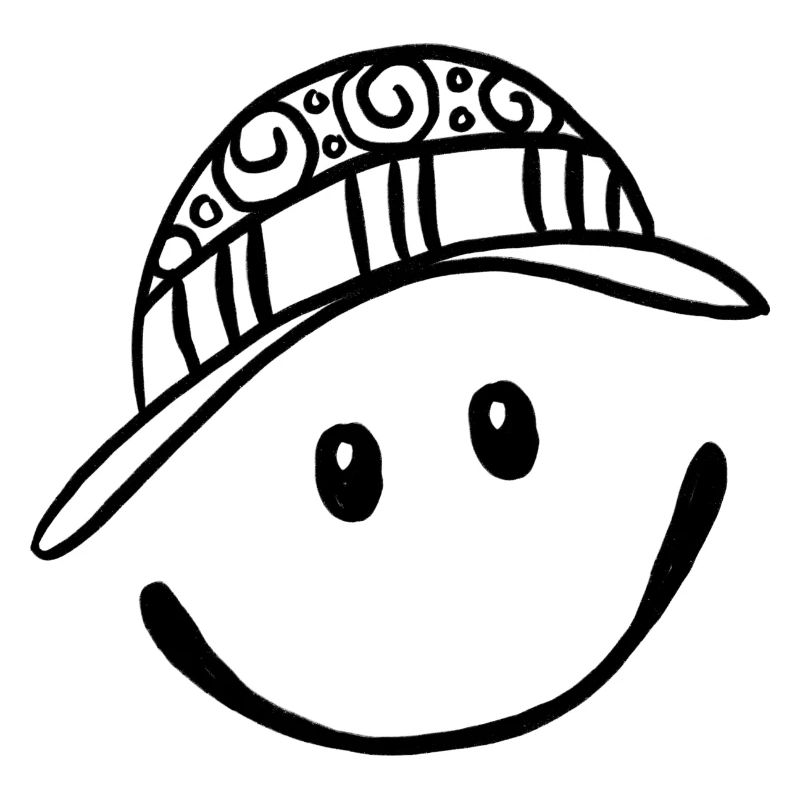 Smile Gesicht mit Hut