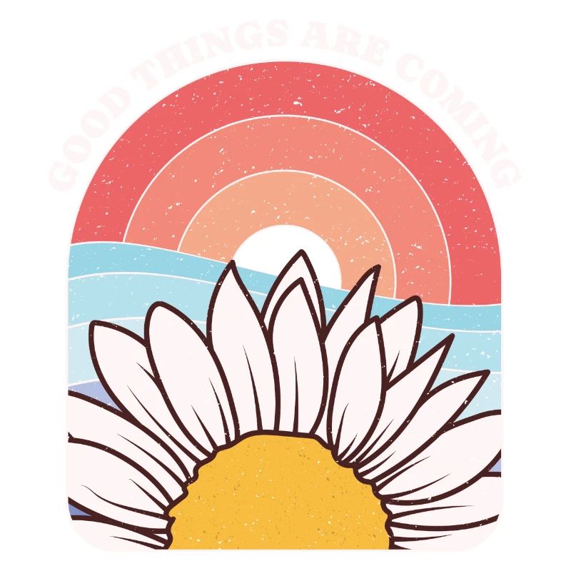 Gänseblümchen und Sonne Inspirierende Phrasengrafik