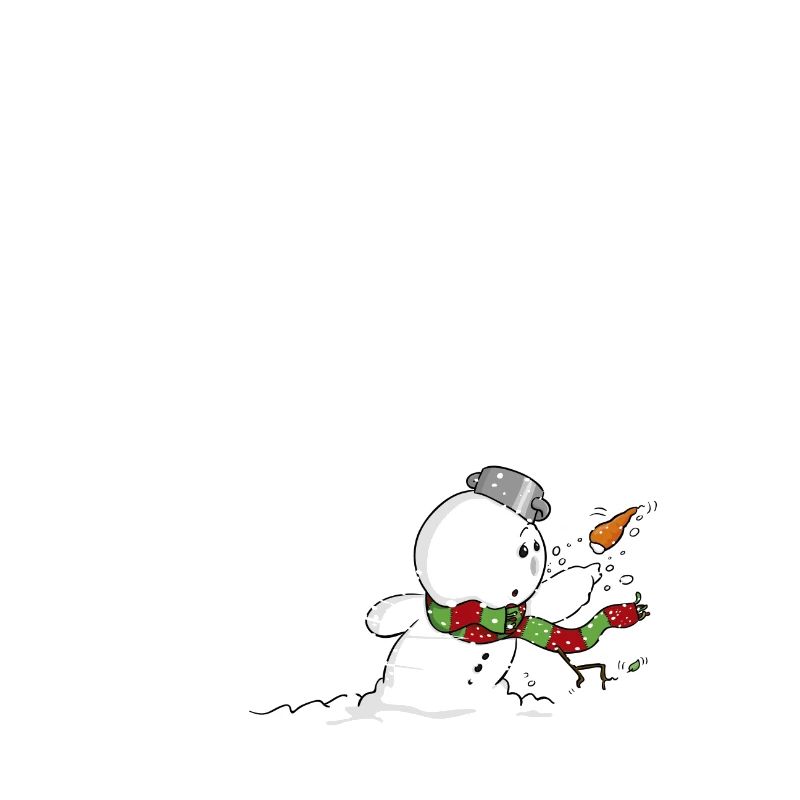 Schneemann im Sturm