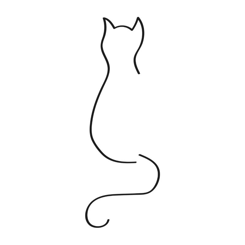 Katze One Line Schwarz - Cat Oneline Black