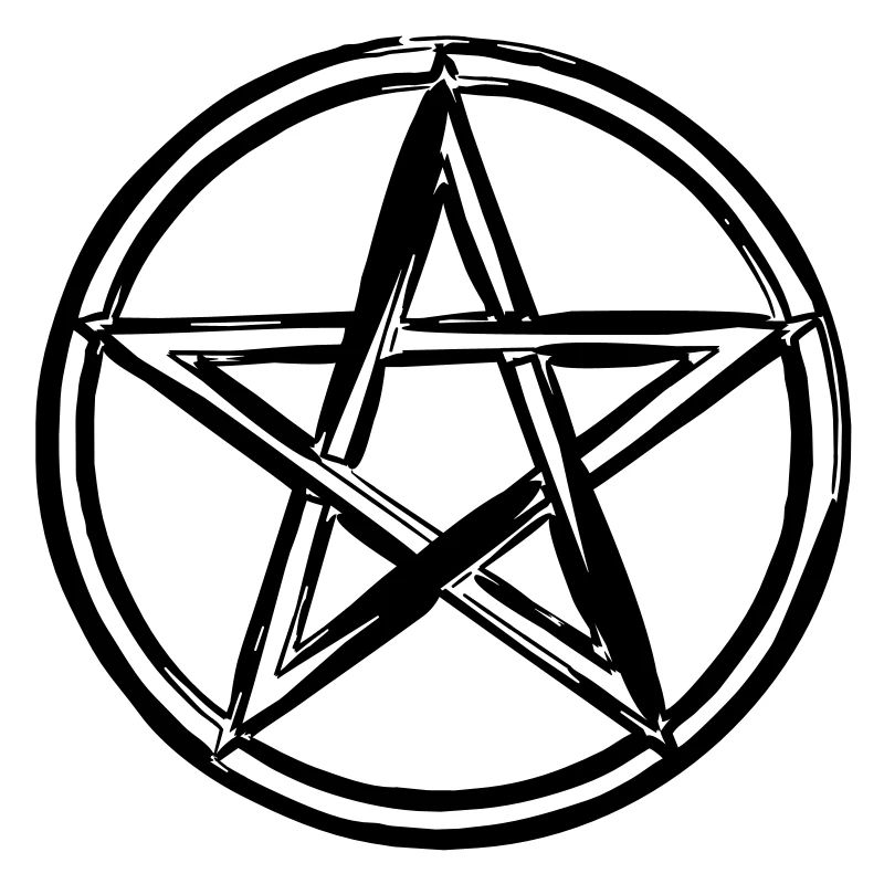 Pentagram mit Schutzkreis