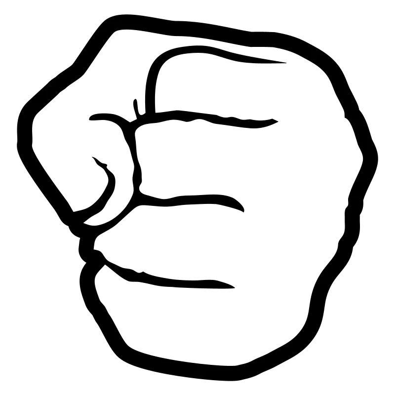 bande dessinée clipart poing main boxe serrée