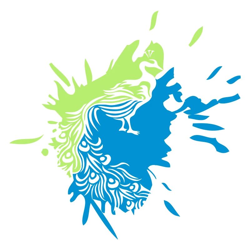 goutte couleur blob éclaboussure oiseau décoratif silh